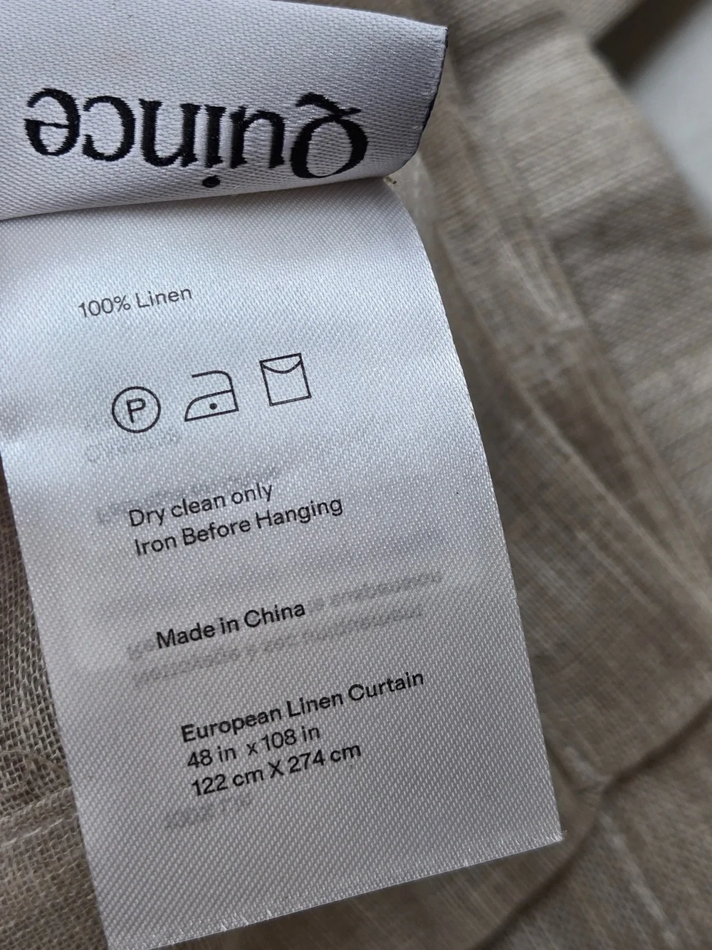NWT QUINCE Set Of 2 48x108 European Linen Sheer Curtains Flax 9498